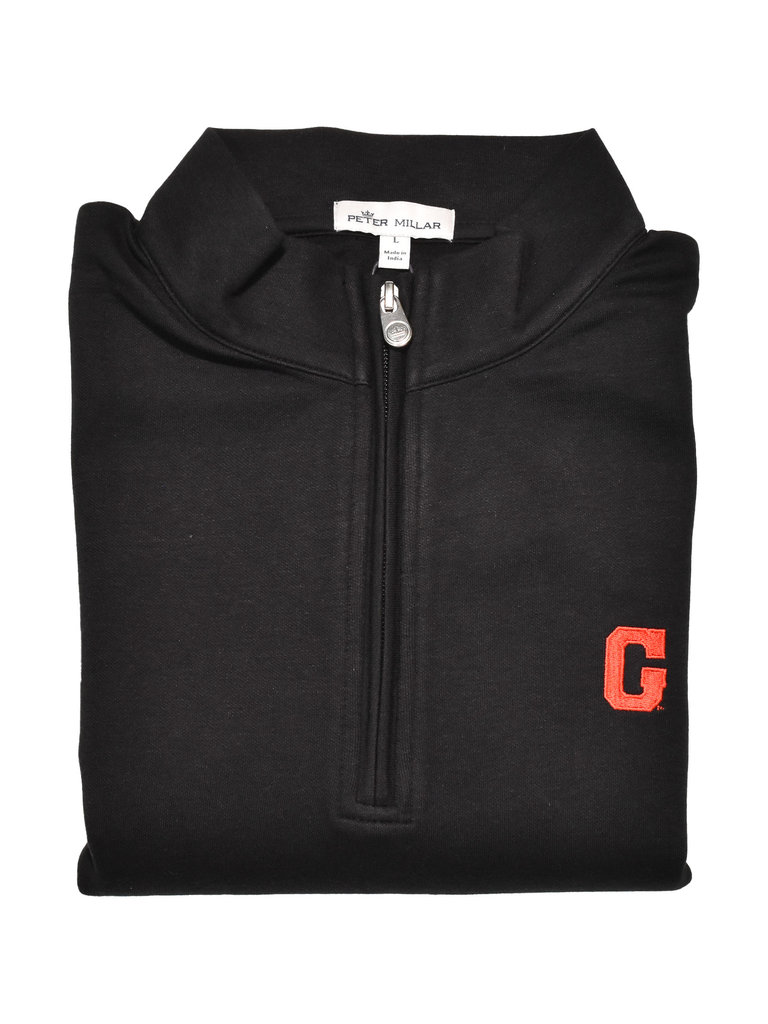 Peter Millar - Red G Crown Comfort Interlock Quarter-Zip - Black