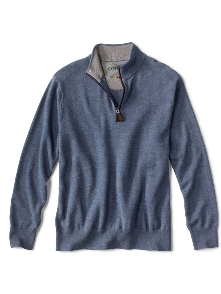 Orvis Orvis - Merino Quarter Zip Sweater 2.0 - Bluestone