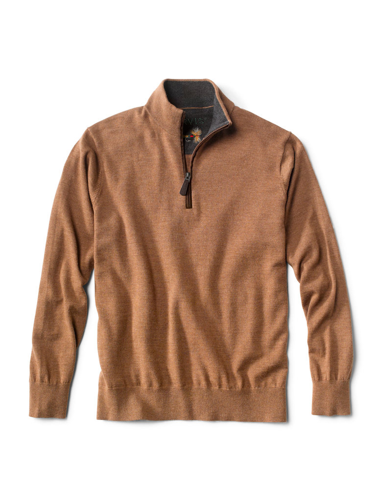 Orvis Orvis - Merino Quarter Zip Sweater 2.0 - Camel