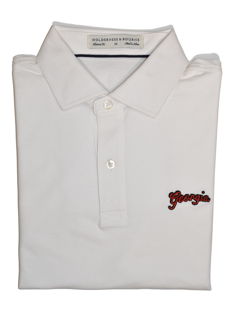 Holderness & Bourne Holderness & Bourne - Chapman Shirt White - Red/Black Georgia Script