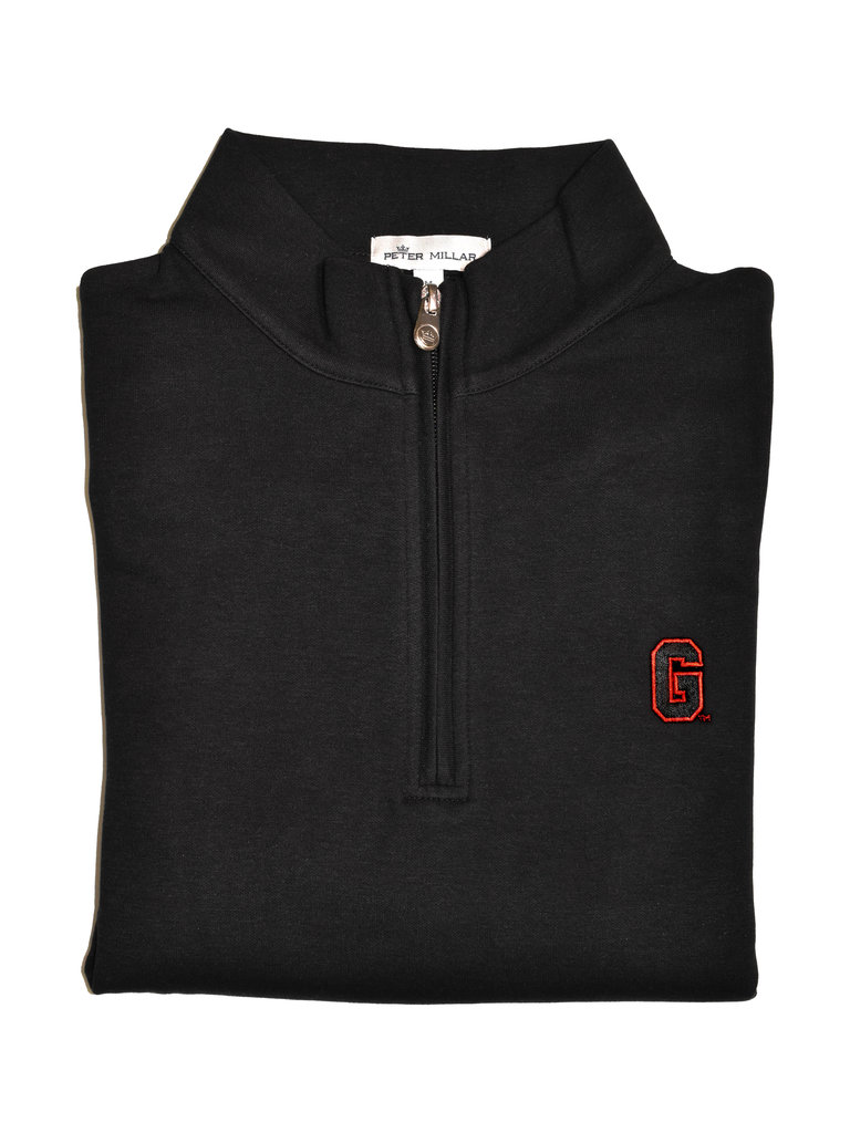 Peter Millar - Block G Crown Comfort Interlock Quarter-Zip - Black