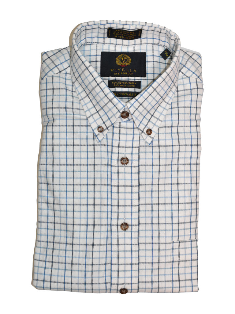 Viyella - Cotton/Wool Sport Shirt - Sky Blue