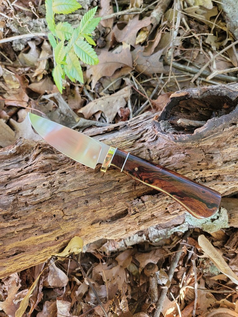 Rhymer Knives Rhymer Knives - Plain Steel Skinner - Ironwood & Rosewood Handle