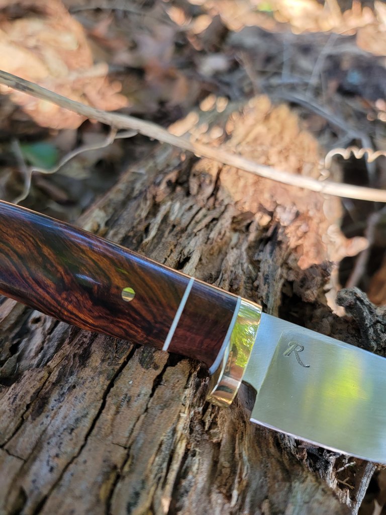 Rhymer Knives Rhymer Knives - Plain Steel Skinner - Ironwood & Rosewood Handle