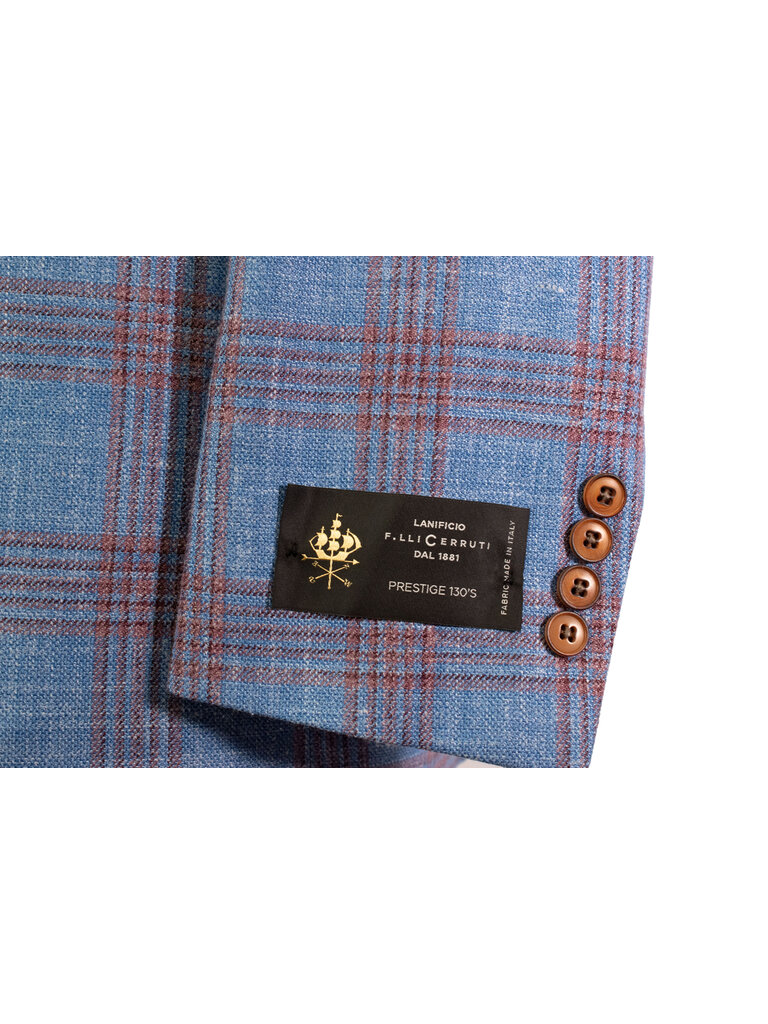 Dick Ferguson's Dick Ferguson's - The Saxon Sport Coat - Blue/Red Linen Plaid