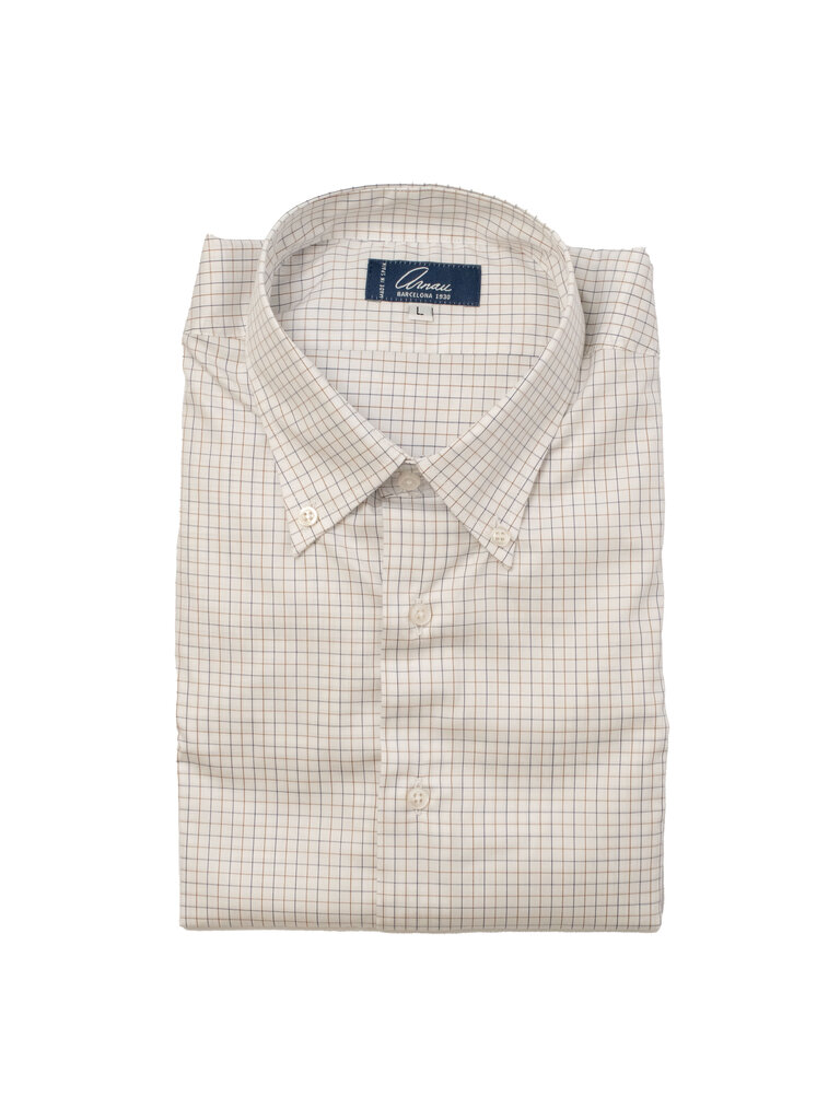 Arnau Arnau - Smith Button Down Dress Shirt - Blue/Wine Mini Check