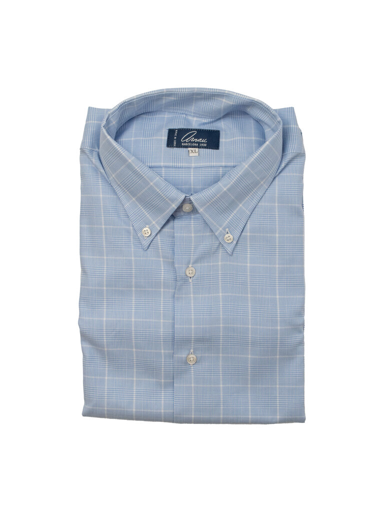 Arnau Arnau - Smith Button Down Dress Shirt - Blue/White Windowpane