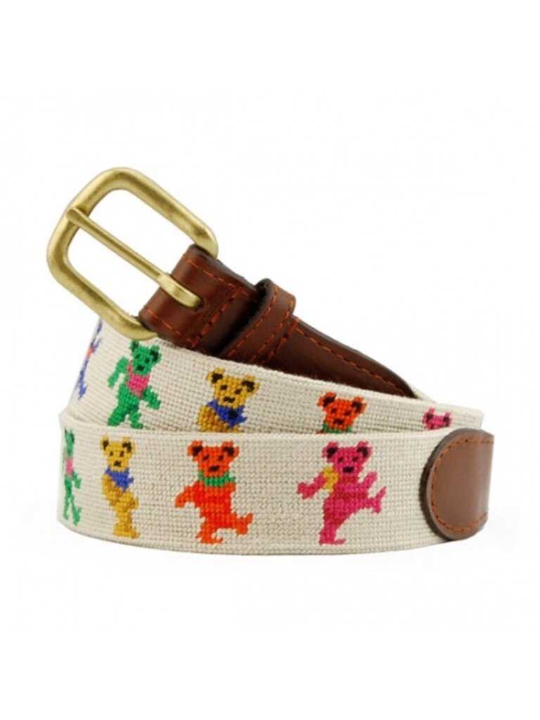 Smathers & Branson Smathers & Branson - Dancing Bears Oatmeal Needlepoint Belt