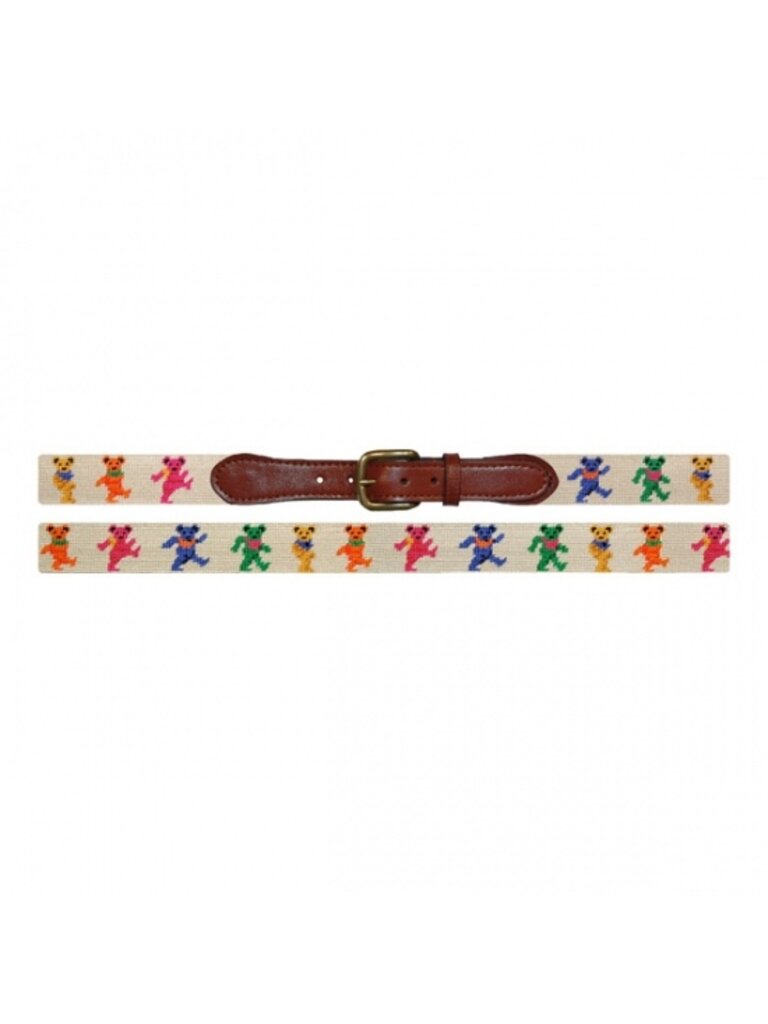 Smathers & Branson Smathers & Branson - Dancing Bears Oatmeal Needlepoint Belt