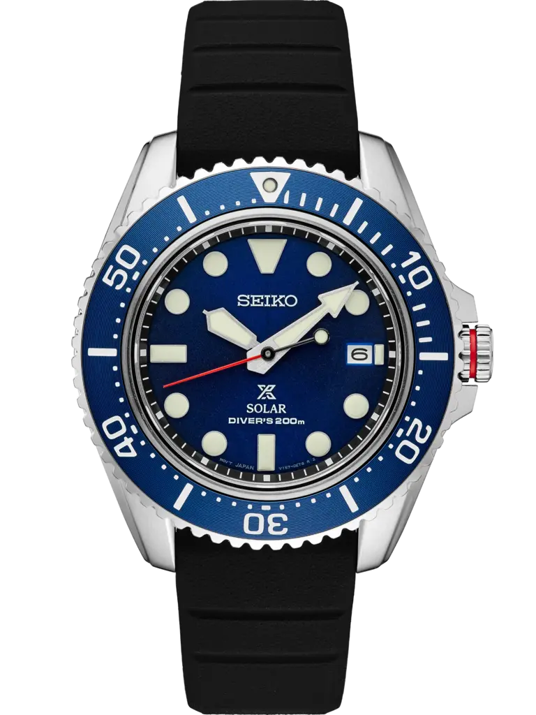 Seiko Seiko - Prospex Solar Diver Watch Blue Dial with Silicone Band - SNE593