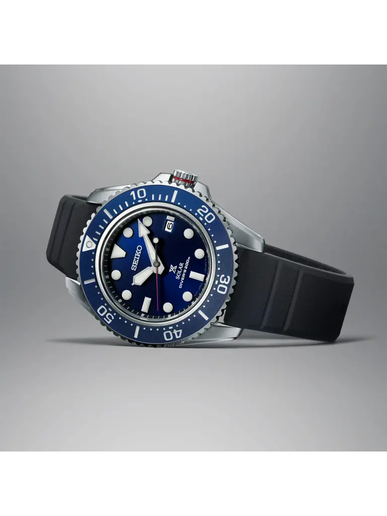 Seiko Seiko - Prospex Solar Diver Watch Blue Dial with Silicone Band - SNE593