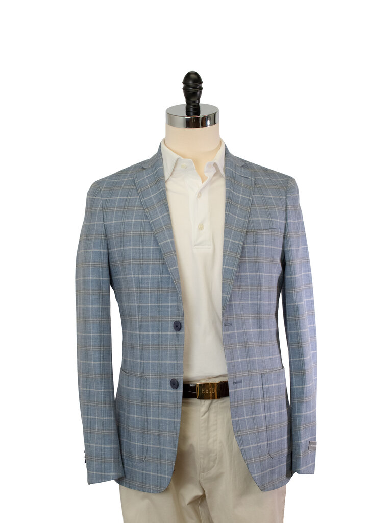 Michael Kors - Blue Plaid Sport Coat - Blue