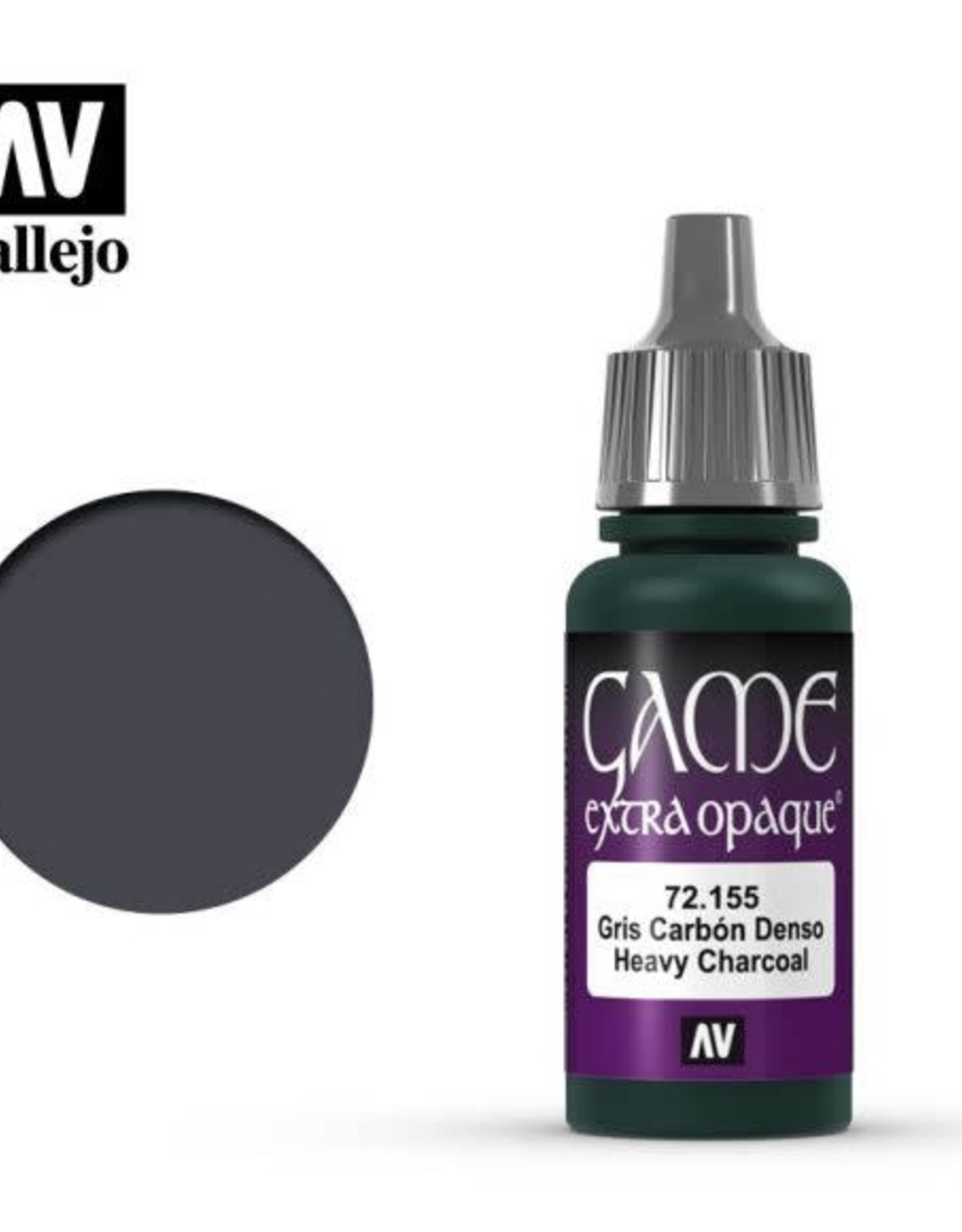 Acrylicos Vallejo AV GC: Heavy Charcoal - Extra Opaque 72.155 (17 ml)