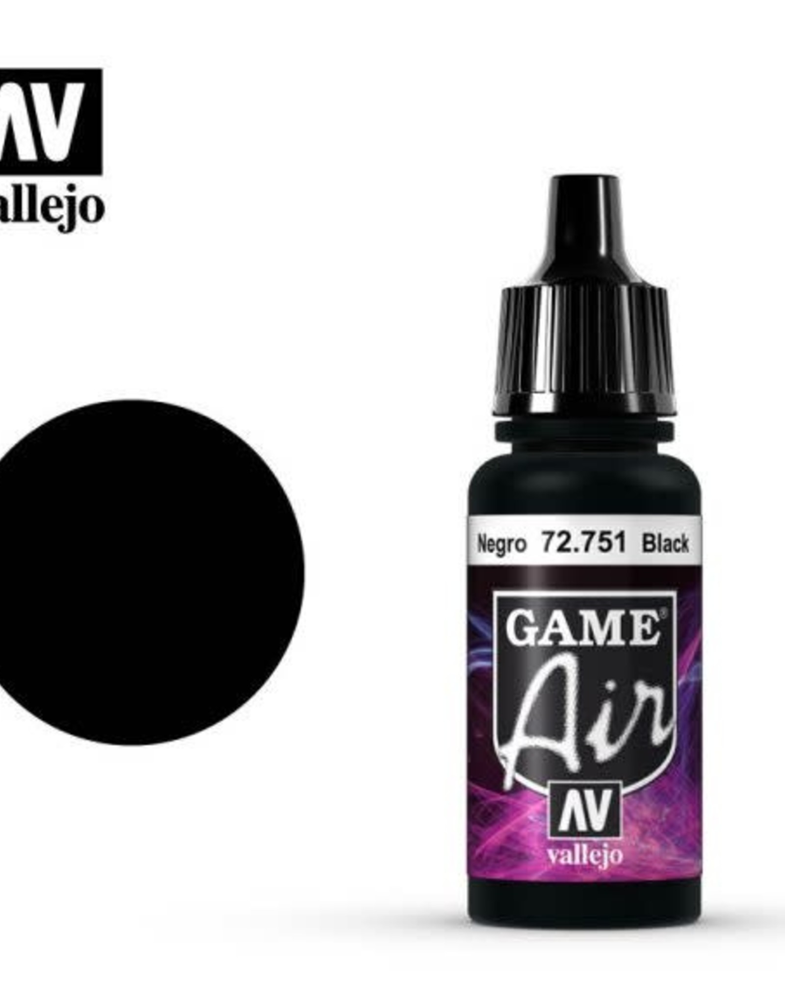 Acrylicos Vallejo AV GA: Black 72.751 (17 ml)