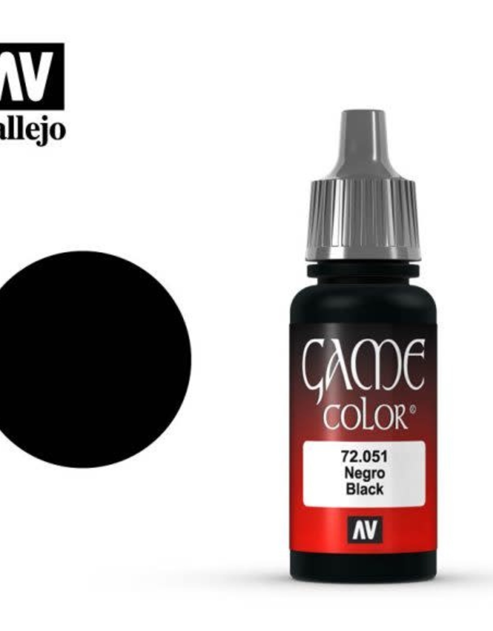 Acrylicos Vallejo AV GC: Black 72.051 (17 ml)