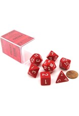 Chessex CHX Opaque Dice: Red/White Poly 7-Die Set 25404