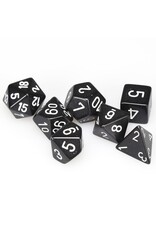 Chessex CHX Opaque Dice: Black/White Poly 7-Die Set 25408