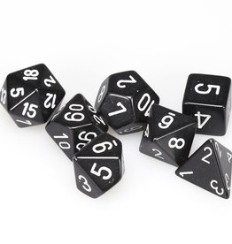 Chessex CHX Opaque Dice: Black/White Poly 7-Die Set 25408