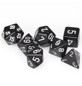 Chessex CHX Opaque Dice: Black/White Poly 7-Die Set 25408
