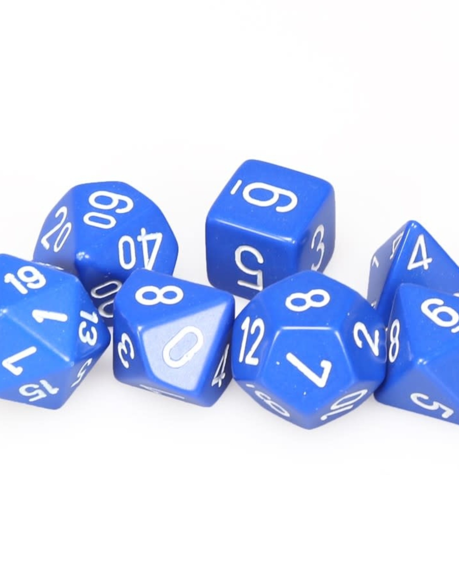 Chessex CHX Opaque Dice: Blue/White Poly 7-Die Set 25406