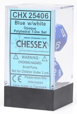 Chessex CHX Opaque Dice: Blue/White Poly 7-Die Set 25406