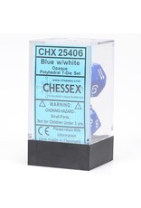 Chessex CHX Opaque Dice: Blue/White Poly 7-Die Set 25406