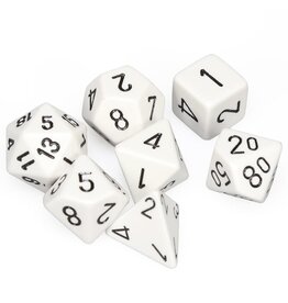 Chessex CHX Opaque Dice: White/Black Poly 7-Die Set 25401