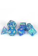 Chessex CHX Festive Dice: Waterlily/White Poly 7-Die Set 27546