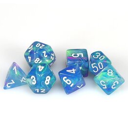 Chessex CHX Festive Dice: Waterlily/White Poly 7-Die Set 27546