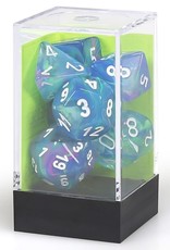 Chessex CHX Festive Dice: Waterlily/White Poly 7-Die Set 27546