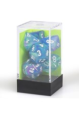 Chessex CHX Festive Dice: Waterlily/White Poly 7-Die Set 27546