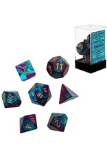 Chessex CHX Gemini Dice: Purple-Teal/Gold Poly 7-Die Set 26449
