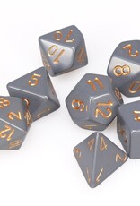 Chessex CHX Opaque Dice: Dark Grey/Copper Poly 7-Die Set 25420