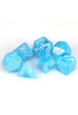 Chessex CHX Luminary Dice: Sky/Silver Poly 7-Die Set 27566