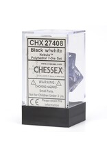 Chessex CHX Nebula Dice: Black/White Poly 7-Die Set 27408