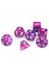 Chessex CHX Festive Dice: Violet/White Poly 7-Die Set 27457