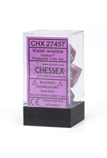 Chessex CHX Festive Dice: Violet/White Poly 7-Die Set 27457