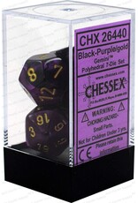 Chessex CHX Gemini Dice: Black-Purple/Gold Poly 7-Die Set 26440