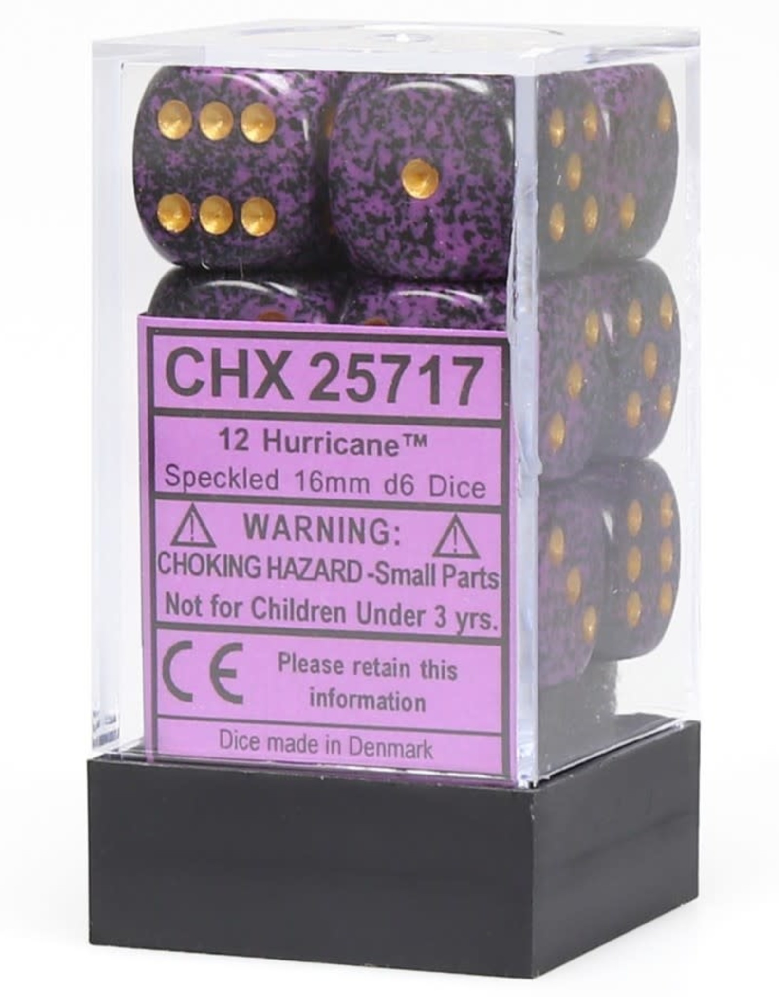 Chessex CHX Speckled Dice: Hurricane 16mm d6 Block (12ct) 25717