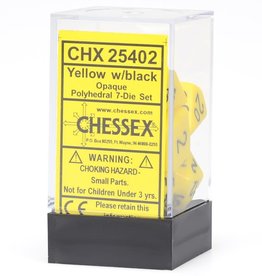 Chessex CHX Opaque Dice: Yellow/Black Poly 7-Die Set 25402