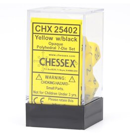 Chessex CHX Opaque Dice: Yellow/Black Poly 7-Die Set 25402