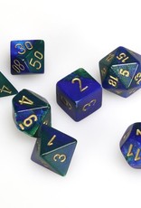 Chessex CHX Gemini Dice: Blue-Green/Gold Poly 7-Die Set 26436