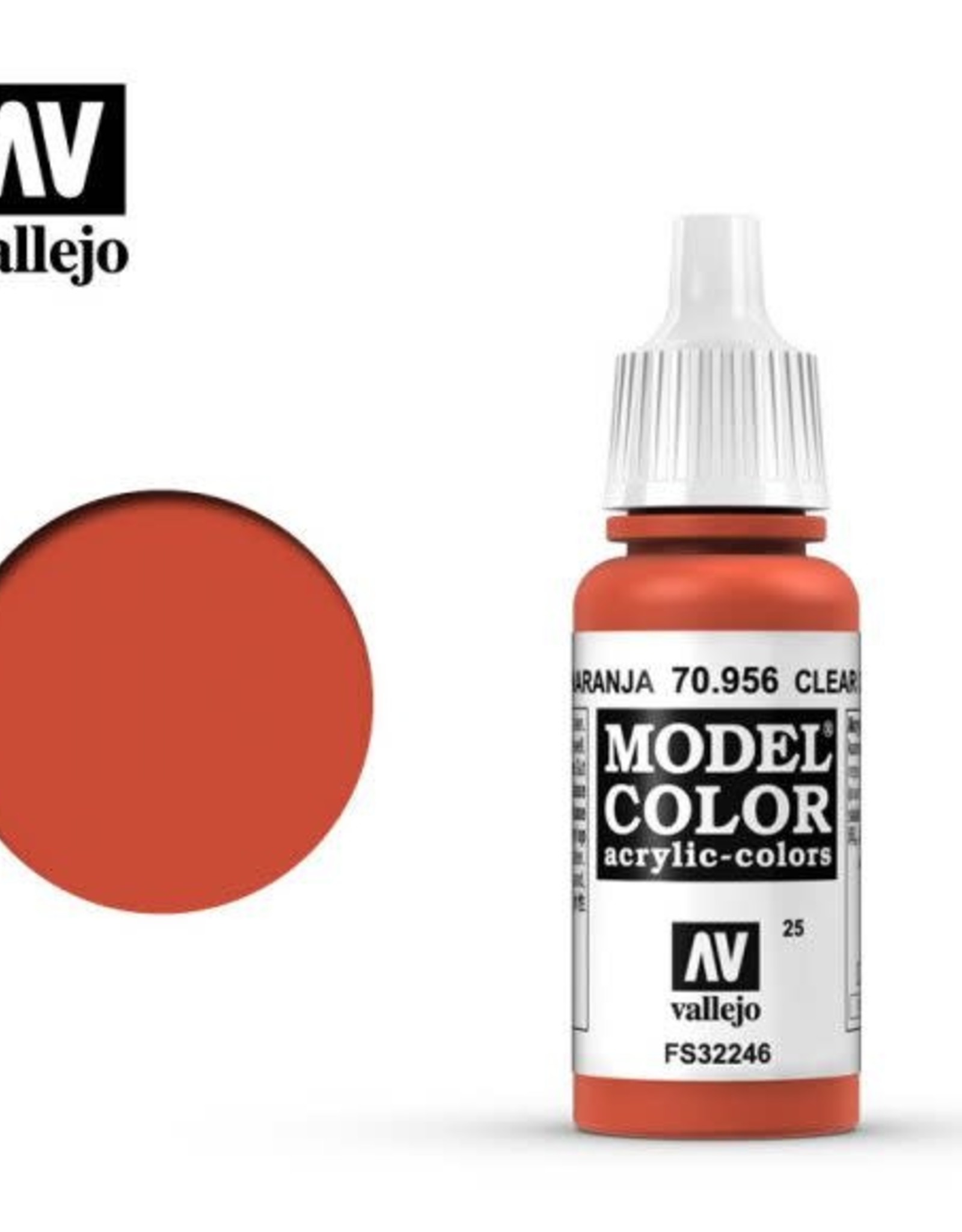 Acrylicos Vallejo AV MC: Clear Orange 70.956 (17 ml)