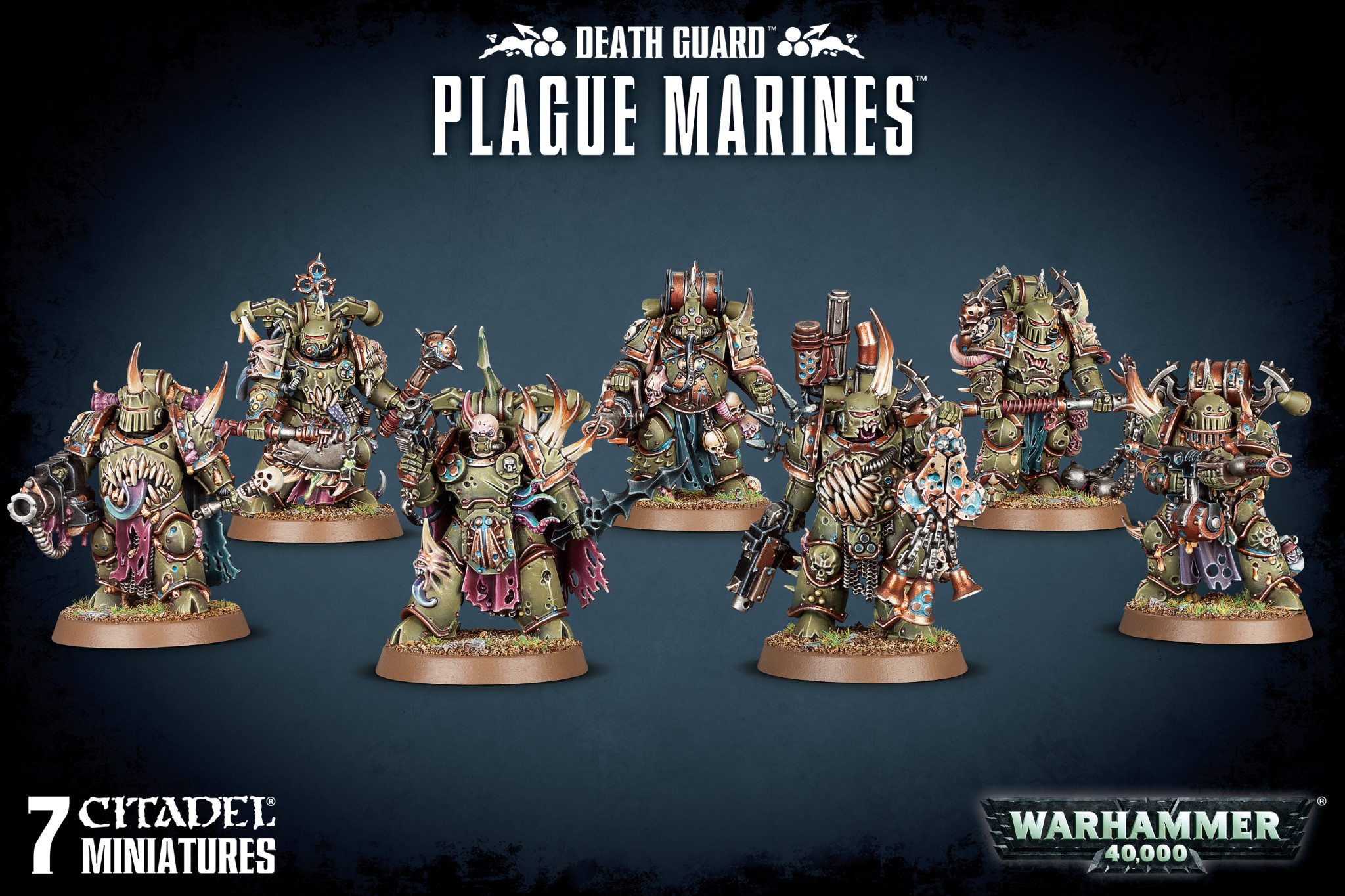 Death Guard - Plague Marines - Rune & Board