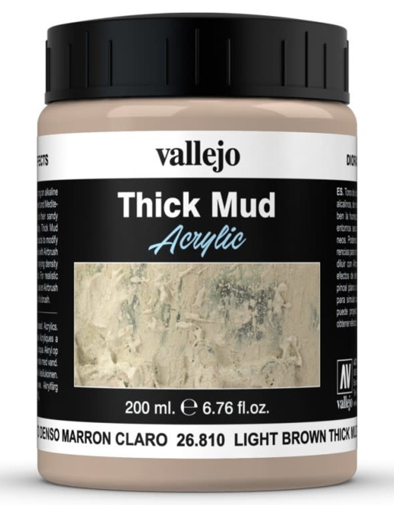 Acrylicos Vallejo AV Mud Effects: Light Brown Thick Mud 26810 (200 ml)