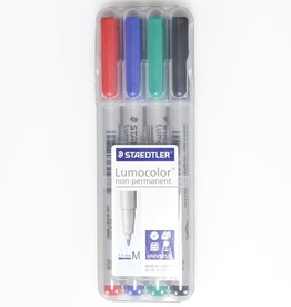 Staedtler Lumocolor Mat Marker: Medium Tip Water-Soluble 4-Pack Markers