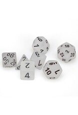 Chessex CHX Frosted Dice: Clear/Black Poly 7-Die Set 27401