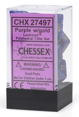 Chessex CHX Lustrous Dice: Purple/Gold Poly 7-Die Set 27497