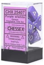 Chessex CHX Opaque Dice: Purple/White Poly 7-Die Set 25407