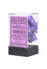Chessex CHX Opaque Dice: Purple/White Poly 7-Die Set 25407